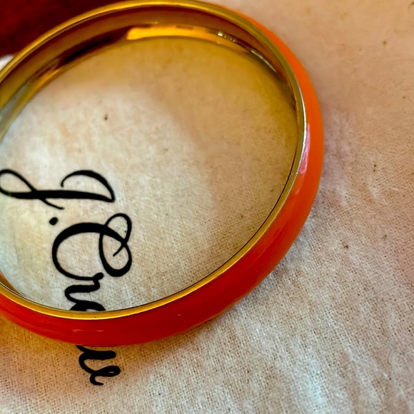 J. Crew Jewelry - 2 Jcrew items :  gold with orange enamel bracelet  and silver plated necklace